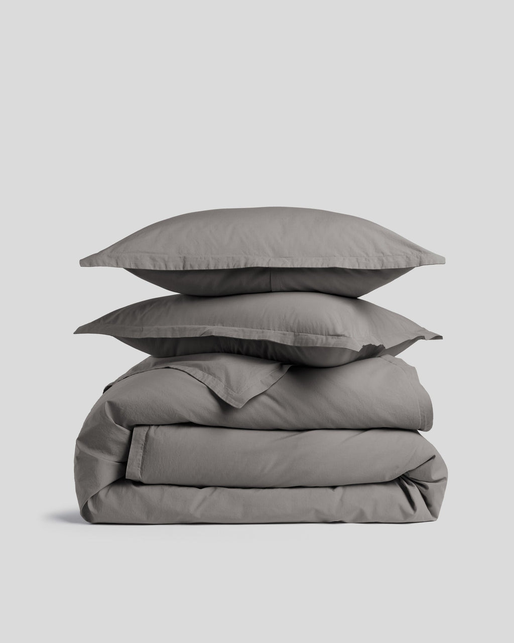 Brushed Cotton Duvet Cover Set - Pebble K/CK